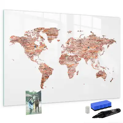 Quadro magnético para desenhar estampa de mapa antigo em tijolos