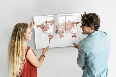 Quadro magnético para desenhar estampa de mapa antigo em tijolos