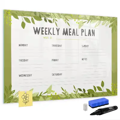 Quadro magnético para escrever menu semanal