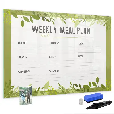 Quadro magnético para escrever menu semanal