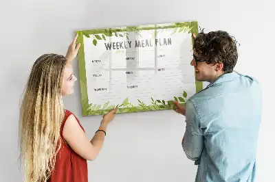 Quadro magnético para escrever menu semanal