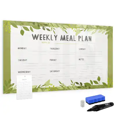 Quadro magnético para escrever menu semanal