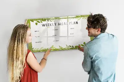 Quadro magnético para escrever menu semanal