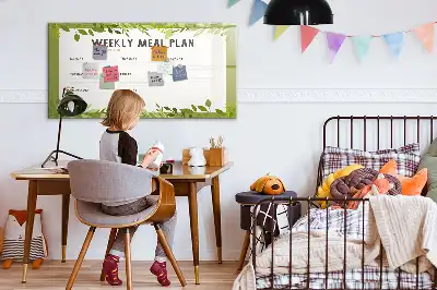 Quadro magnético para escrever menu semanal