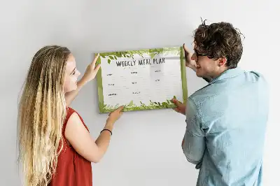 Quadro magnético para escrever menu semanal