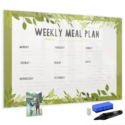 Quadro magnético para escrever menu semanal