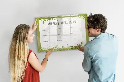 Quadro magnético para escrever menu semanal
