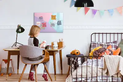 Quadro magnético para desenhar estampa em padrão pastel