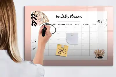 Quadro magnético para desenhar com estampa de flores