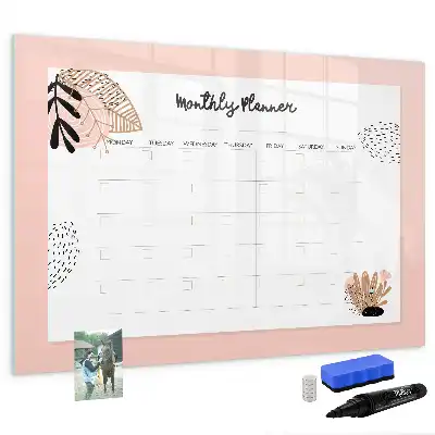 Quadro magnético para desenhar com estampa de flores