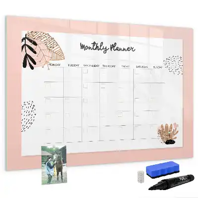 Quadro magnético para desenhar com estampa de flores