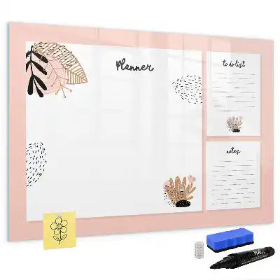 Quadro magnético para escrever notas de planner
