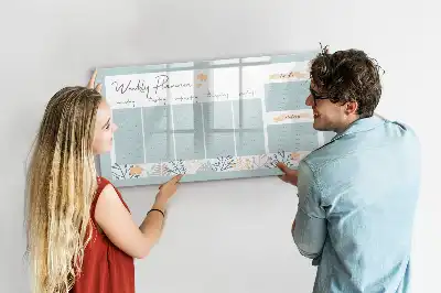Quadro magnético para desenhar com organizador de horários semanais