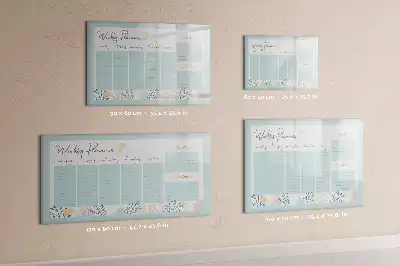 Quadro magnético para desenhar com organizador de horários semanais