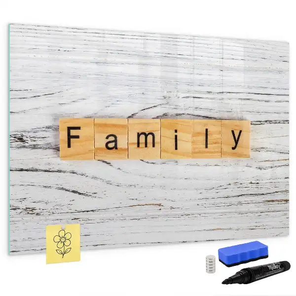 Quadro magnético para desenhar tema família