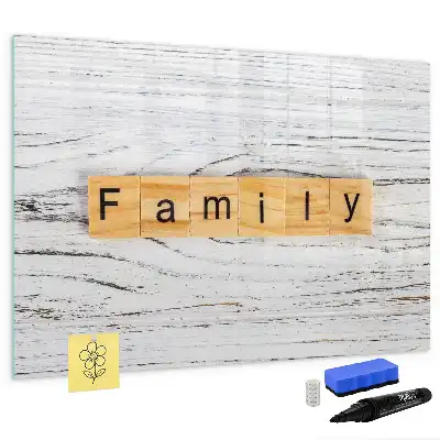 Quadro magnético para desenhar tema família