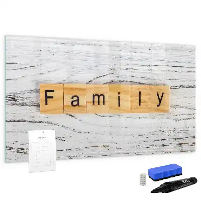 Quadro magnético para desenhar tema família