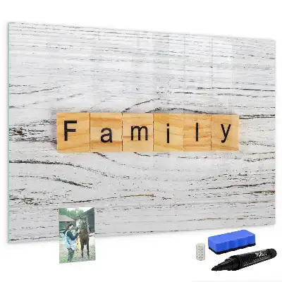 Quadro magnético para desenhar tema família
