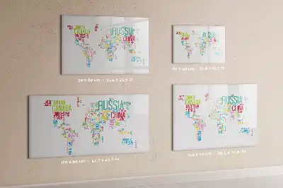 Quadro magnético para desenhar mapa com nomes dos países