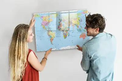 Mapa-múndi quadro magnético para escrever