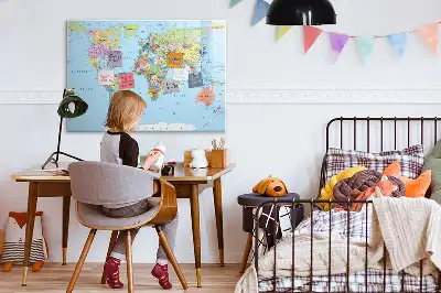 Mapa-múndi quadro magnético para escrever