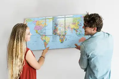 Mapa-múndi quadro magnético para escrever