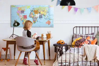 Mapa-múndi quadro magnético para escrever