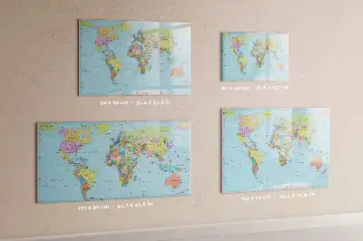 Mapa-múndi quadro magnético para escrever