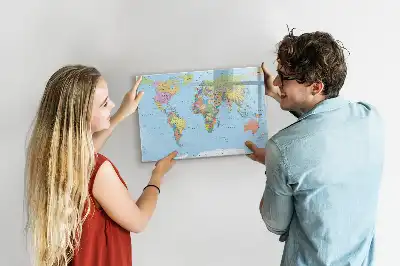 Mapa-múndi quadro magnético para escrever