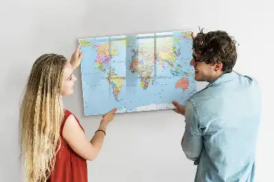 Mapa-múndi quadro magnético para escrever