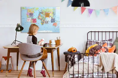 Mapa-múndi quadro magnético para escrever