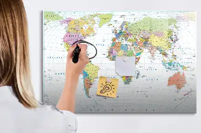 Mapa-múndi quadro magnético para desenhar