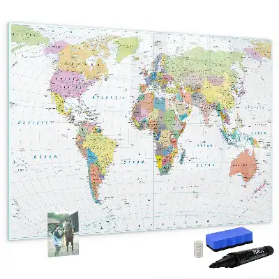 Mapa-múndi quadro magnético para desenhar