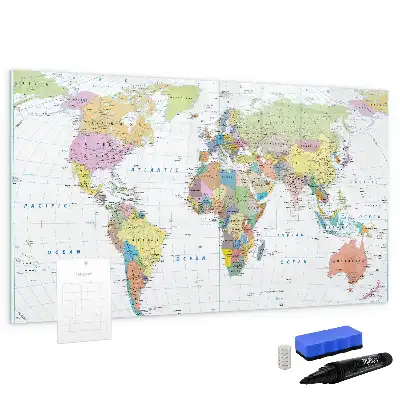 Mapa-múndi quadro magnético para desenhar