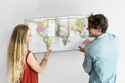 Mapa-múndi quadro magnético para desenhar
