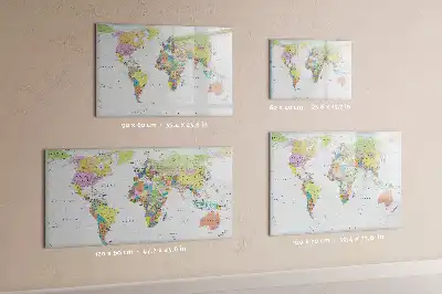 Mapa-múndi quadro magnético para desenhar