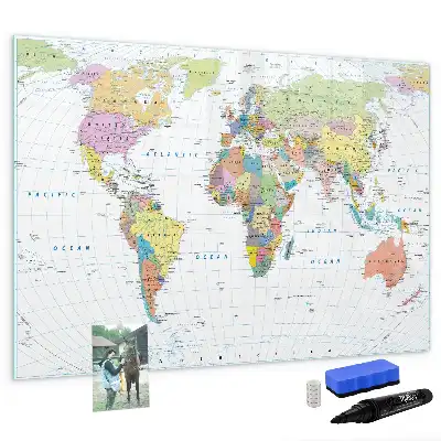 Mapa-múndi quadro magnético para desenhar