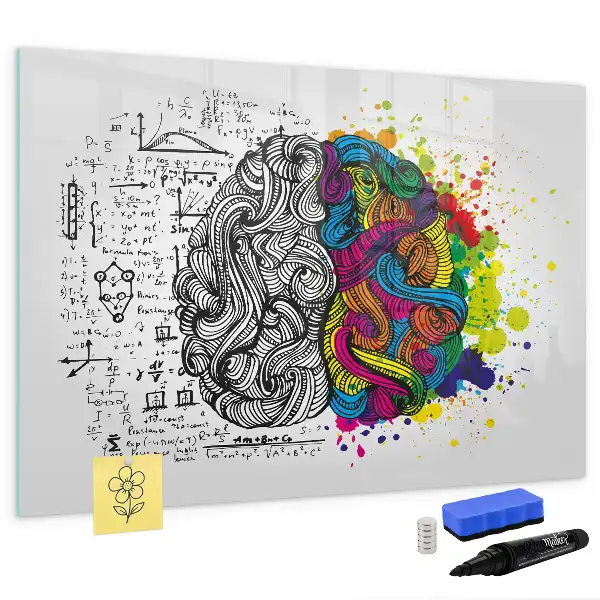 Quadro magnético para desenho tema abstração de cérebro