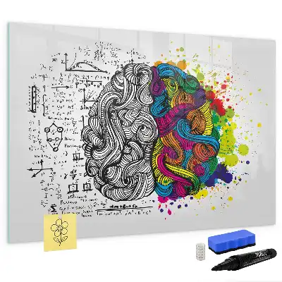 Quadro magnético para desenho tema abstração de cérebro