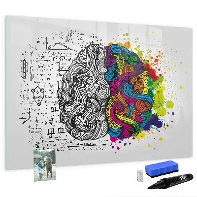 Quadro magnético para desenho tema abstração de cérebro