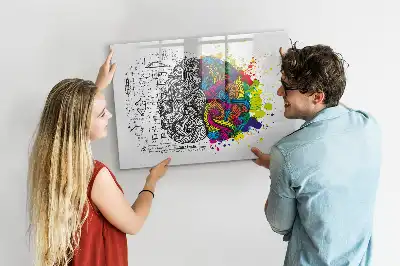 Quadro magnético para desenho tema abstração de cérebro