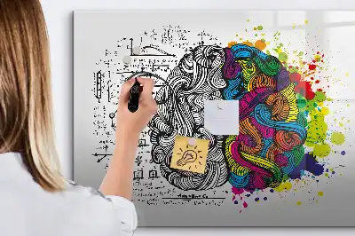 Quadro magnético para desenho tema abstração de cérebro
