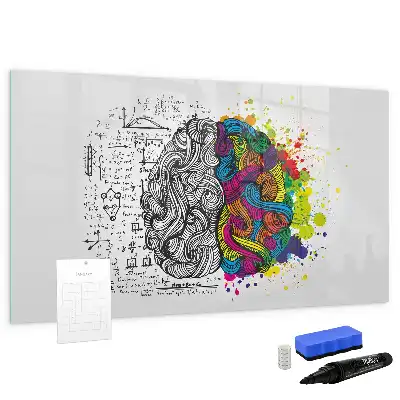 Quadro magnético para desenho tema abstração de cérebro