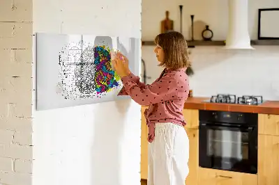 Quadro magnético para desenho tema abstração de cérebro