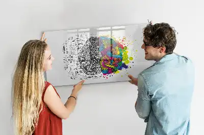 Quadro magnético para desenho tema abstração de cérebro