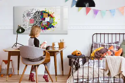 Quadro magnético para desenho tema abstração de cérebro