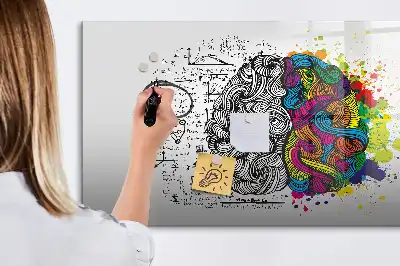 Quadro magnético para desenho tema abstração de cérebro