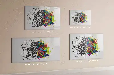 Quadro magnético para desenho tema abstração de cérebro