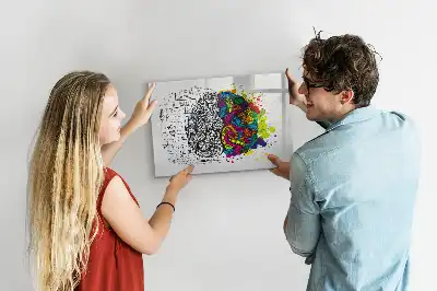 Quadro magnético para desenho tema abstração de cérebro