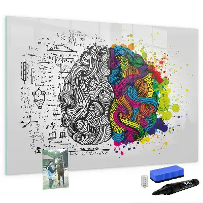 Quadro magnético para desenho tema abstração de cérebro